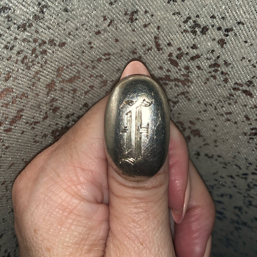 Big heavy vintage initial ring